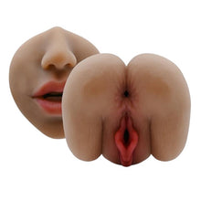 Masturbator realist triplu INTOYOU Lola, interior texturat, simulare orală vaginală și anală, material moale și flexibil, rezistent la apă, culoarea pielii, 20 cm, 650 g