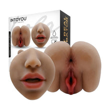Masturbator realist triplu INTOYOU Lola, interior texturat, simulare orală vaginală și anală, material moale și flexibil, rezistent la apă, culoarea pielii, 20 cm, 650 g