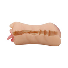 Masturbator dublu CRAZY BULL SARAH, cu simulare orală și vaginală realistă, rezistent la apă, lungime 18 cm, culoare naturală deschisă