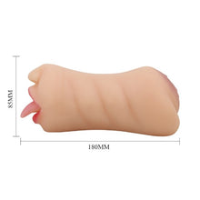 Masturbator dublu CRAZY BULL SARAH, cu simulare orală și vaginală realistă, rezistent la apă, lungime 18 cm, culoare naturală deschisă