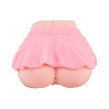 Masturbator manual MISTRESS School Girl, pentru simulare anală și vaginală realistă, material TPE, culoarea pielii, design cu fustă roz