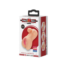 Masturbator realistic cu sâni CRAZY BULL Hannah, simulare vaginală și anală cu textură realistică, lungime 16.5 cm, culoare naturală deschisă