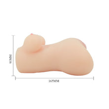 Masturbator realistic cu sâni CRAZY BULL Hannah, simulare vaginală și anală cu textură realistică, lungime 16.5 cm, culoare naturală deschisă