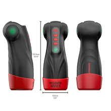 Masturbator inovator MASTURS Raven Shadow Sinner, funcție de realitate augmentată (AR), 9 funcții de sucțiune, 9 funcții de vibrație, negru