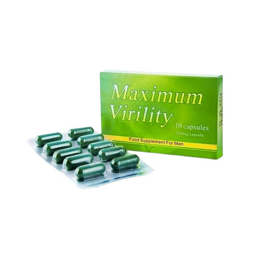Capsule Maximum Virility, pentru bărbați, susțin erecțiile puternice și stimularea libidoului, conțin ingrediente naturale, 10 capsule