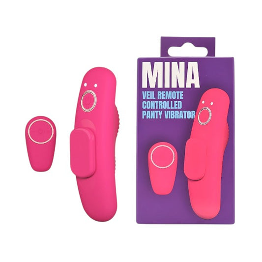 Vibrator pentru chilot MINA Veil Remote Controlled Panty, cu telecomandă, 10 funcții de vibrație, din silicon, 10 cm, roz