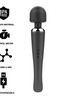 Aparat de masaj si vibrator NAOMI WAND - SUPER STRONG, pentru corp si zone intime, 20 functii de vibratie, negru
