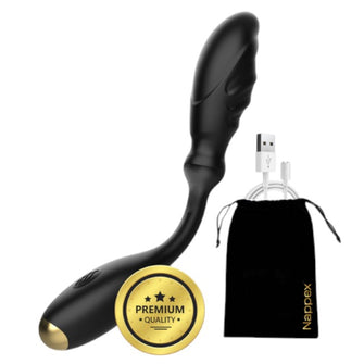 Vibrator NAPPEX Dios, cu stimulator spot, pentru stimularea punctului G și punctului P, 9 funcții de vibrație, culoare negru