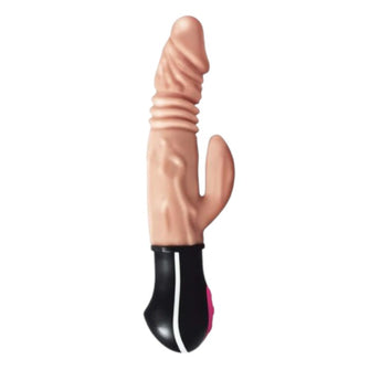 Vibrator rabbit realist NASSTOYS Realskin Hot Cock Rotating, cu funcții de încălzire, rotație și penetrare automată, culoarea pielii