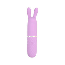 Vibrator bullet NAUTI Petites Rabbit Ears, pentru stimularea clitorisului, 10 functii de vibratie, roz cu urechi de iepuras