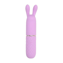 Vibrator bullet NAUTI Petites Rabbit Ears, pentru stimularea clitorisului, 10 functii de vibratie, roz cu urechi de iepuras