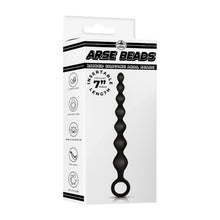 Bile anale NMC Arse Beads 7", cu diametre progresive, design cu inel de extracție, lungime 17.8 cm, din silicon, negru (635878)