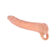 Manșon 2 în 1 NMC Extendor, pentru extensia penisului sau masturbator, cu inel pentru testicule, 22.8 cm, culoarea pielii