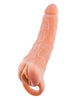 Manșon 2 în 1 NMC Extendor, pentru extensia penisului sau masturbator, cu inel pentru testicule, 22.8 cm, culoarea pielii