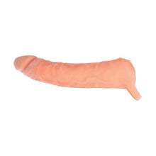 Manșon 2 în 1 NMC Extendor, pentru extensia penisului sau masturbator, cu inel pentru testicule, 22.8 cm, culoarea pielii