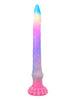 Dildo monster NO. 419 ZONE Series TENTAEEL, în formă de tentacul, fosforescent, bază cu ventuză, 44.5 cm, multicolor