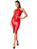 Rochie sexy NOIR HANDMADE Dress, costum erotic din material lucios, design cu guler și fermoar, culoare roșu, mărime L(27190703041)