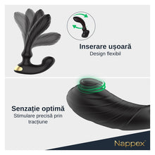 Vibrator anal NAPPEX TAMBO, pentru stimularea prostatei, control prin telecomandă, 9 funcții de vibrație, negru