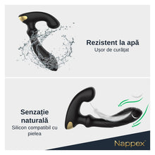 Vibrator anal NAPPEX TAMBO, pentru stimularea prostatei, control prin telecomandă, 9 funcții de vibrație, negru