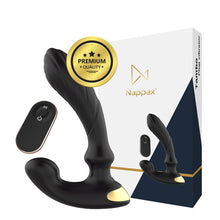 Vibrator anal NAPPEX TAMBO, pentru stimularea prostatei, control prin telecomandă, 9 funcții de vibrație, negru