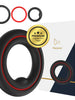 Set 3 inele pentru penis Nappex - Fuego, pentru imbunatatirea performatelor sexuale, intarzie ejacularea, 1 set x 30 mm, 38 mm, 43 mm, negru/ rosu