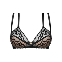 Sutien sexy OBSESSIVE Arienna, din dantela, cupe întărite pentru suport, bretele reglabile, culoare negru, mărime XS/S