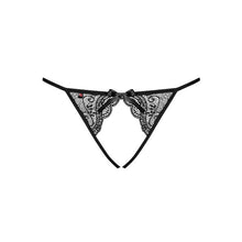 Chilot sexy femei OBSESSIVE Miamor, design crotchless cu dantelă și bretele subțiri, mărime S/M, negru