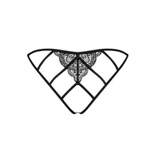 Chilot sexy femei OBSESSIVE Miamor, design crotchless cu dantelă și bretele subțiri, mărime S/M, negru