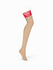Dresuri sexy OBSESSIVE Matildea, design cu benzi de dantelă roșie, culoarea pielii, mărime S/M