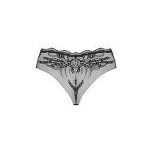 Chilot sexy OBSESSIVE Perisia, din plasă, cu model floral, croială clasică, culoare negru, mărime M/L