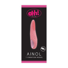 Vibrator OHH! DELUXE Ainol, texturat pentru stimulare suplimentară, 7 funcții de vibrație, rezistent la apă, din silicon, 25 cm, roz