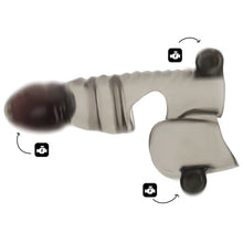 Manșon pentru penis OHMAMA Penis and Testicle Sheath, pentru îngroșare și stimulare, 3 vibratoare bullet incluse, 14 cm, gri