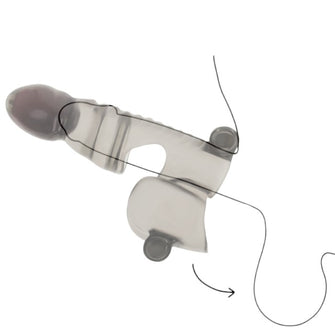 Manșon pentru penis OHMAMA Penis and Testicle Sheath, pentru îngroșare și stimulare, 3 vibratoare bullet incluse, 14 cm, gri