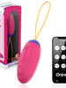 Ou vibrator ONINDER Love Pleasure Fun Colors, control prin aplicație, cu funcție de vibrații în valuri, din silicon, roz intens