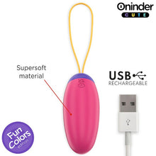 Ou vibrator ONINDER Love Pleasure Fun Colors, control prin aplicație, cu funcție de vibrații în valuri, din silicon, roz intens