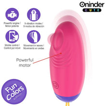 Ou vibrator ONINDER Love Pleasure Fun Colors, control prin aplicație, cu funcție de vibrații în valuri, din silicon, roz intens