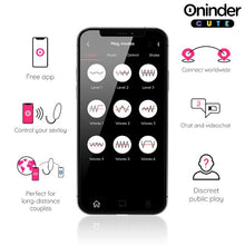 Ou vibrator ONINDER Love Pleasure Fun Colors, control prin aplicație, cu funcție de vibrații în valuri, din silicon, roz intens
