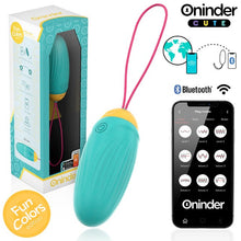 Ou vibrator ONINDER Love Pleasure Fun Colors, control prin aplicație, cu funcție de vibrații în valuri, din silicon, albastru deschis