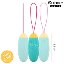 Ou vibrator ONINDER Love Pleasure Fun Colors, control prin aplicație, cu funcție de vibrații în valuri, din silicon, albastru deschis