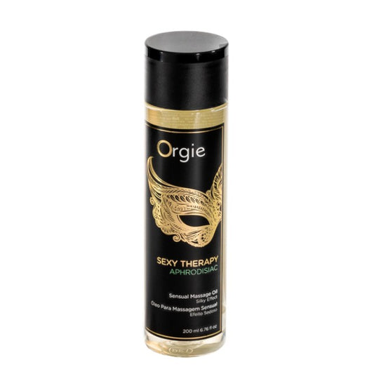 Ulei pentru masaj ORGIE Sexy Therapy Aphrodisiac, cu ulei de migdale, efect hidratant, aromă de vanilie și lemn de cedru, 200 ml