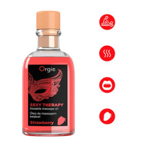 Kit de masaj erotic ORGIE - Sexy Therapy, aroma de căpșuni, 100 ml