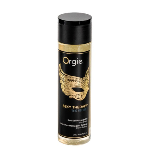 Ulei pentru masaj ORGIE Sexy Therapy The Secret, cu ulei de migdale, efect hidratant, aromă de vanilie și iasomie, 200 ml