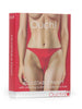 Chilot sexy cu vibrator OUCH! Adjustable Panty, design crotchless cu material lucios, mărime ajustabilă, culoare roșu