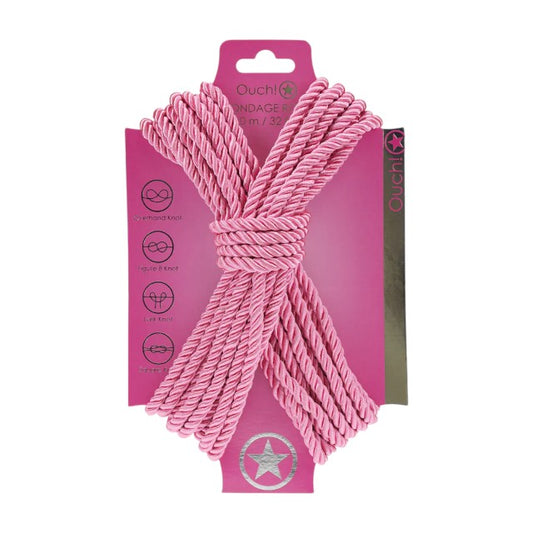 Frânghie OUCH! Bondage Rope, pentru jocuri erotice BDSM, lungime 10 metri, culoare roz