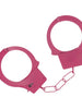 Cătușe OUCH! Classic Metal Handcuffs Pink, pentru jocuri erotice BDSM, cu buton de eliberare rapidă, mărime reglabilă, roz