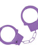 Cătușe OUCH! Classic Metal Handcuffs Purple, pentru jocuri erotice BDSM, cu buton de eliberare rapidă, mărime reglabilă, mov