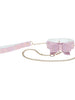 Set OUCH! Collar with Leash - Paris Collection, pentru jocuri erotice BDSM, model cu fundă, mărime ajustabilă, roz cu auriu