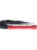 Bici OUCH! Flogger - Milan Collection, pentru jocuri erotice BDSM, din piele îmbinată, culoare roșu cu negru