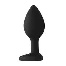 Plug anal OUCH! Regular Diamond Heart Butt Plug, bază în formă de inimă cu cristal, din silicon flexibil, diametru 2.8 cm (mic)