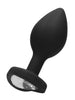 Plug anal OUCH! Regular Diamond Heart Butt Plug, bază în formă de inimă cu cristal, din silicon flexibil, diametru 2.8 cm (mic)